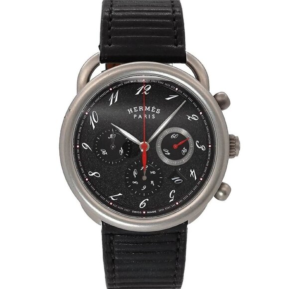 HERMES Arceau AR3 941 Chronograph Automatic Date Black Dial - Picture 1 of 7